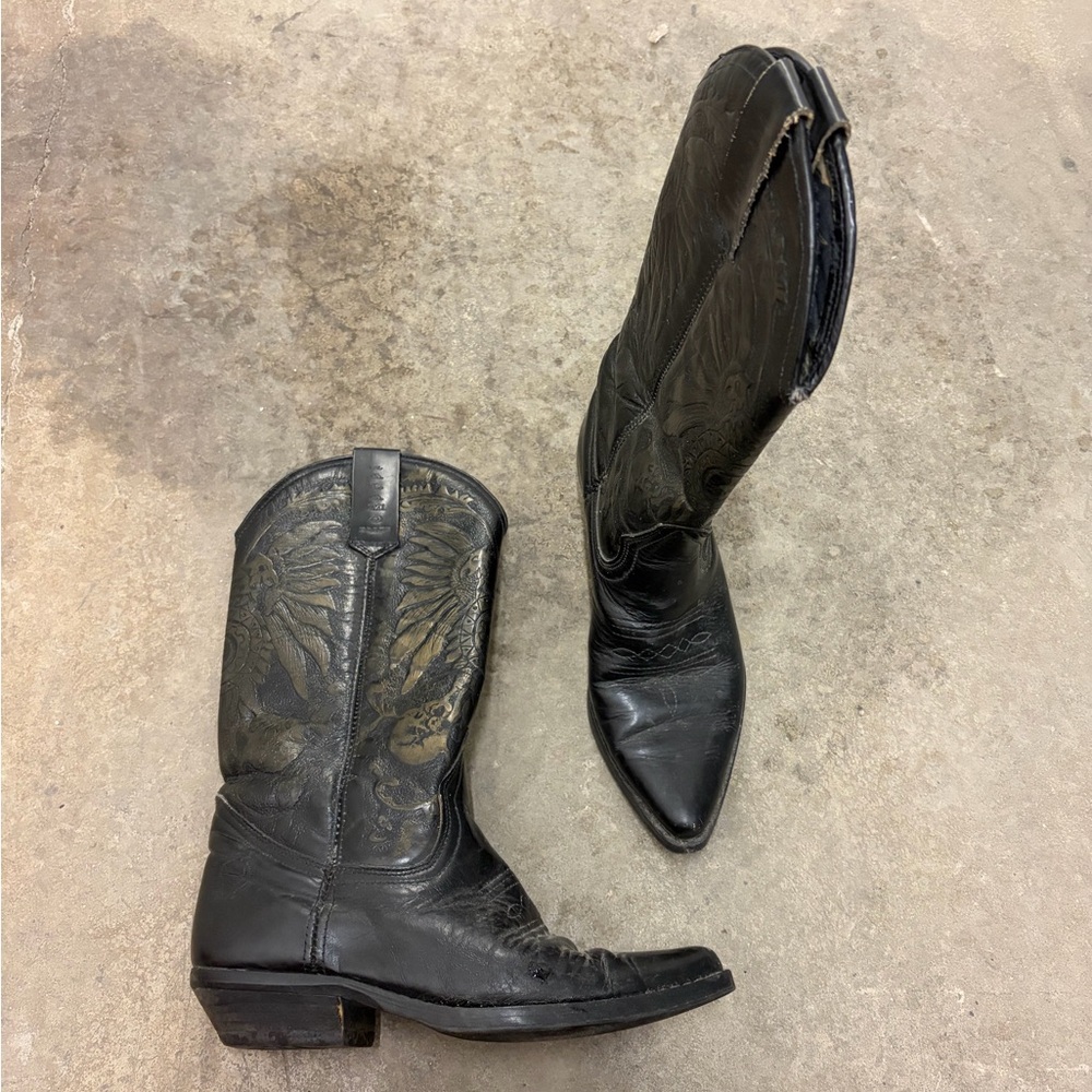 El Alana Black Western Cowboy Boots festival‎ boho